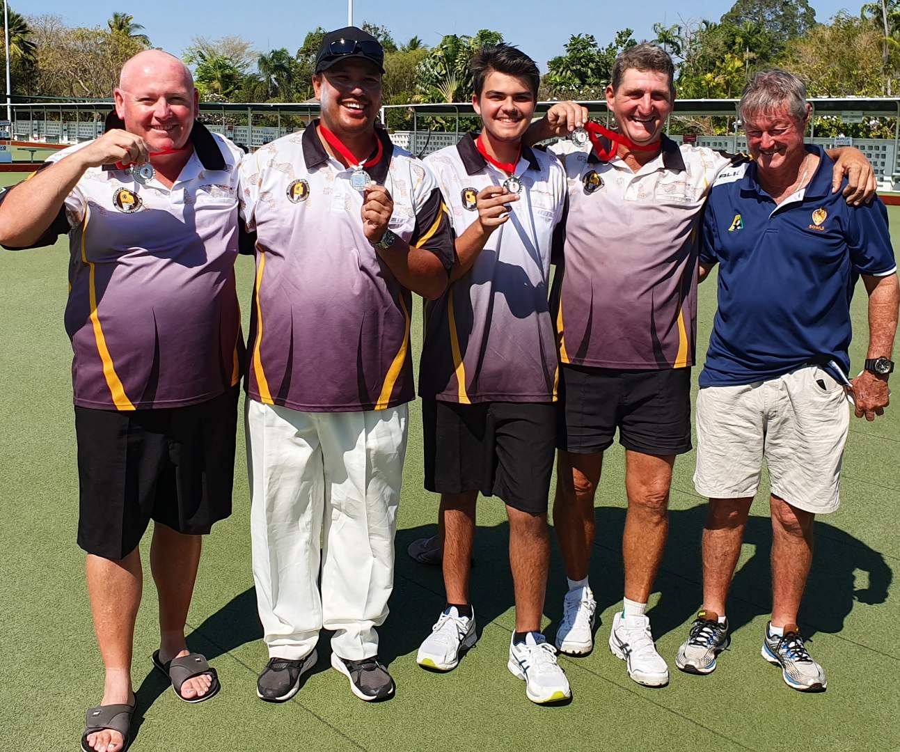 L - R Dennis Sloan, Quinton McGowan, Xavier McGowan, Terry Finn, and Buster Quinlan
